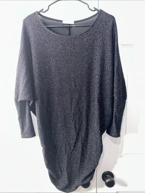 Cherish Black Metallic Scoop Neck Sweater